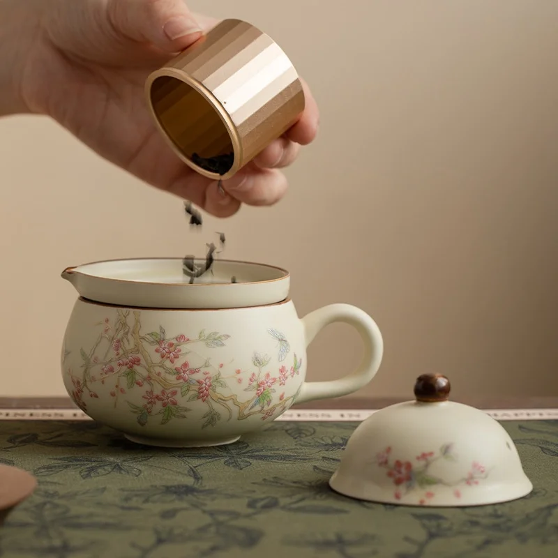 product hot sale portable ceramic metal tea set portable tea cup water separation tea setting for office outdoor camping-5