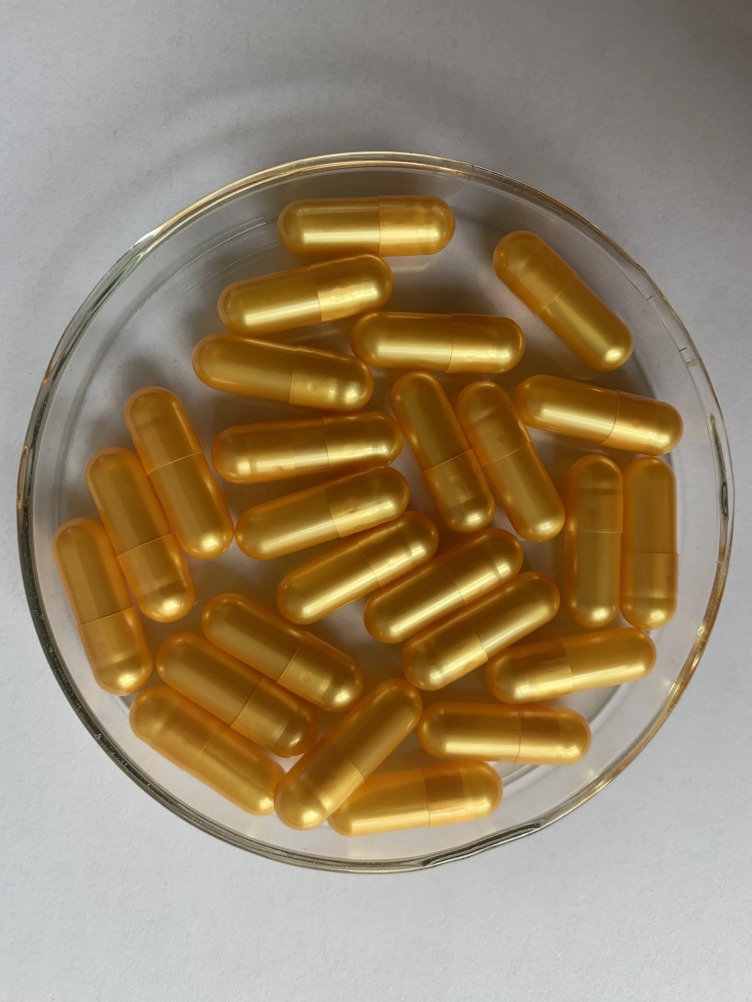 
High Quality Pharmaceutical Pearl Gold Hard Empty Gelatin Capsules Size 00 