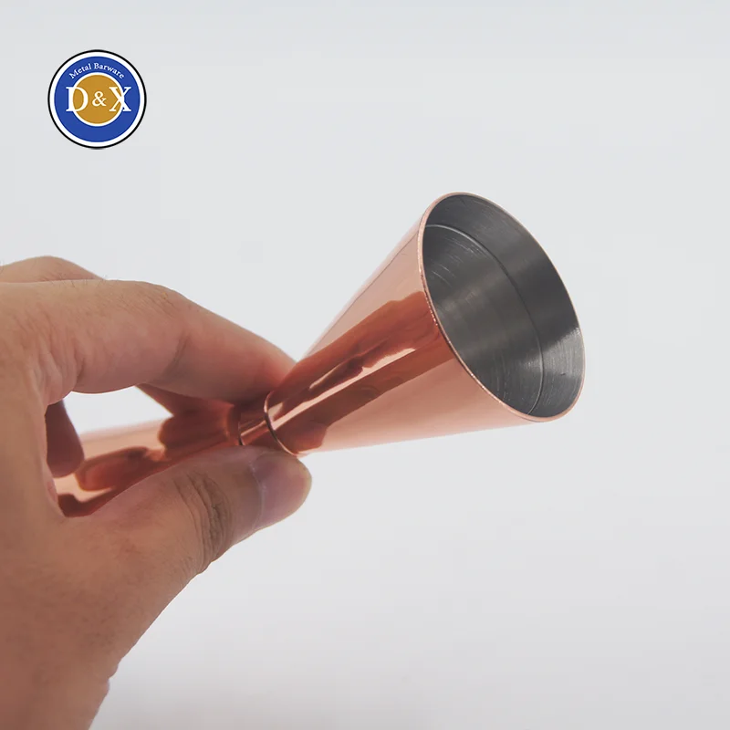Custom Metal Double Cocktail Bar Tool Wine Jigger Measuring Cup Copper