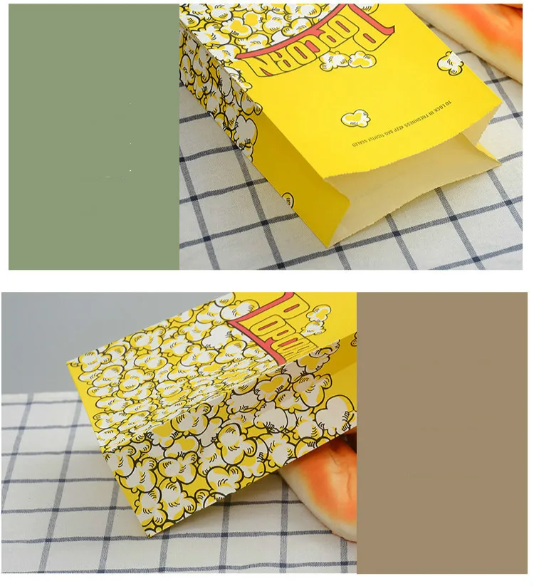 oil proof carton paper popcorn container with film food bag 2