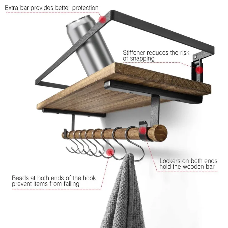 wooden decoration wall shelf