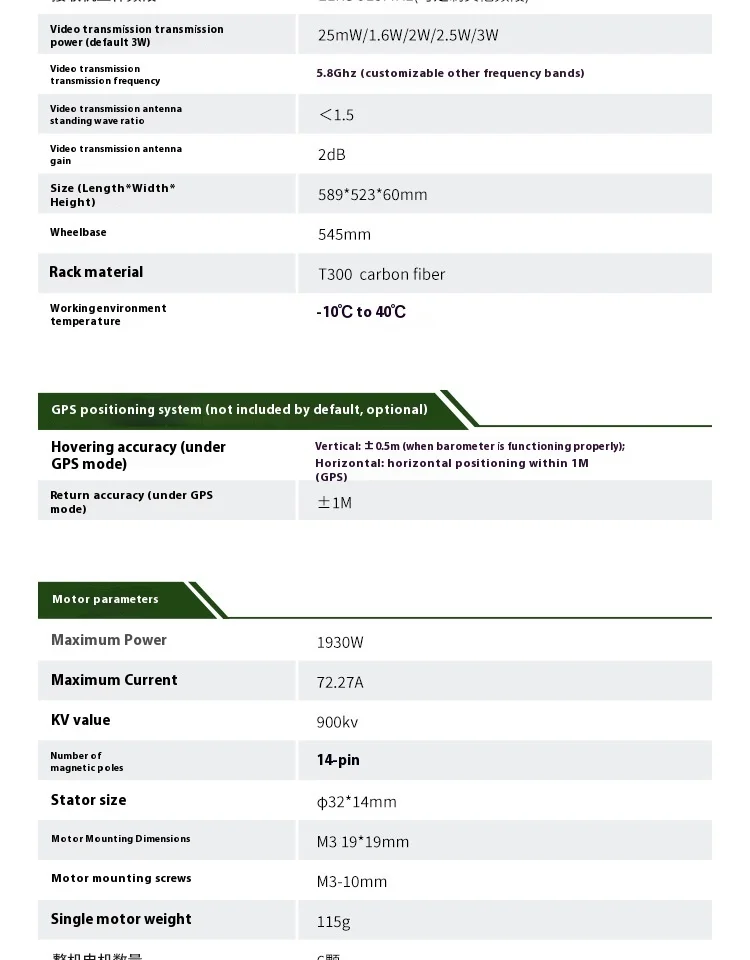 10-Inch FPV 6-Axis Commercial Drone 5kg Load Capacity 145Km/H Flight Speed 10Km Remote Control Distance for Aerial Photography