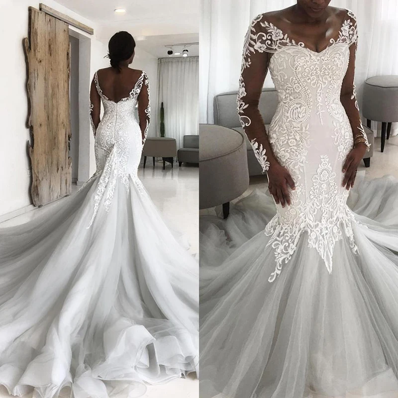 Neueste Spitze Appliqued Langarm Afrikanische Braut Weiss Meerjungfrau Hochzeit Kleider Mit Tails Buy Braut Kleid Weiss Afrikanische Hochzeit Kleider Lange Afrikanische Hochzeit Kleider Product On Alibaba Com