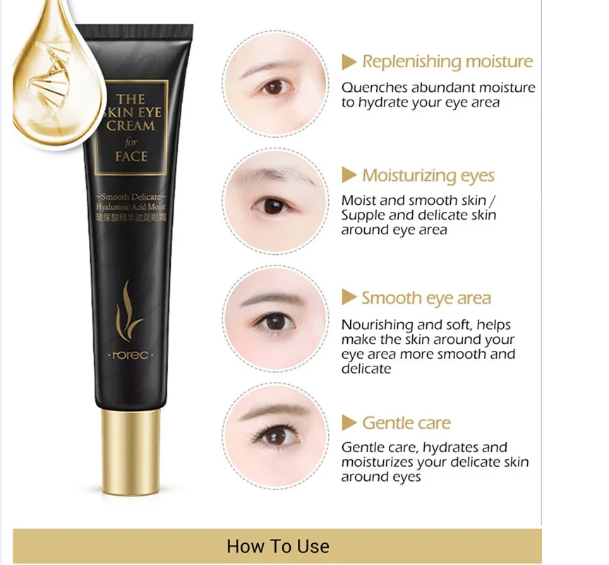 Rorec hyaluronic acid essence moisturizing gel anti dark circle eye cream