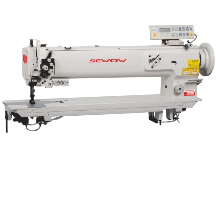 Long Arm Double Needle Compound Feed Heavy Duty Lockstitch Sewing