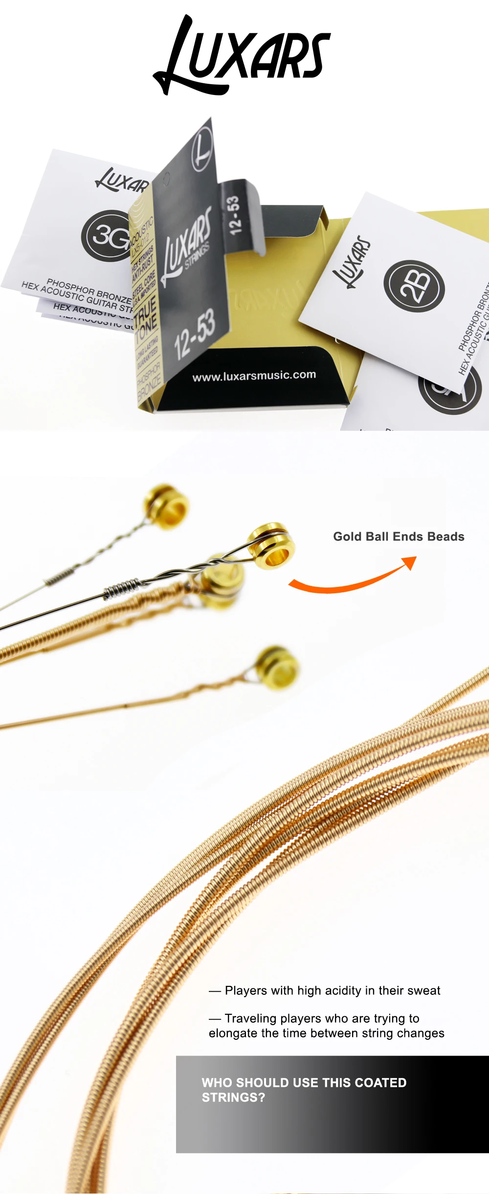 Lx5 Oem Gift Box Packaging Acoustic Bronze Guitar String Set Gauge 010