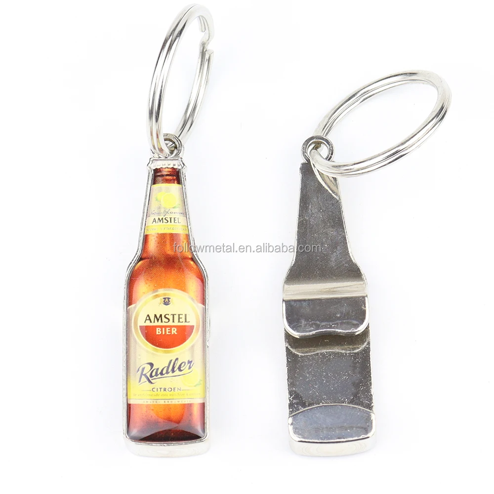 High Quality Custom Diecasting Bottle Shaped Beer Opener Keychain