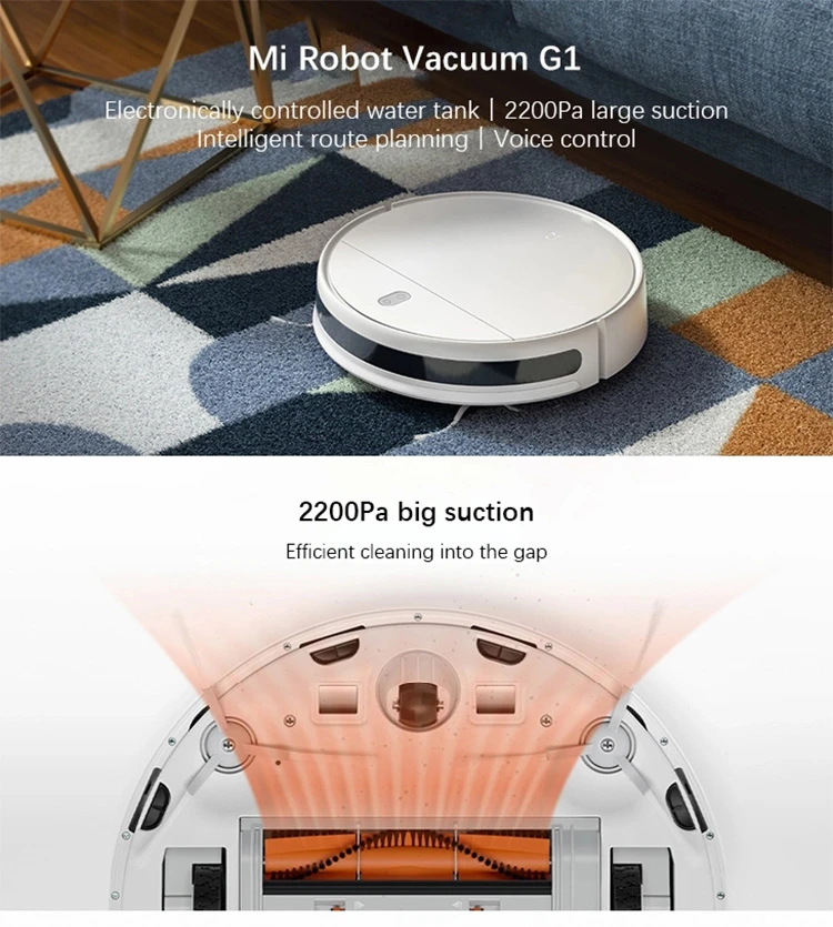 Washing 2200pa New Cordless Cyclone Mijia Mi Sweeping Mopping Suction Smart  Planned Wifi Xiaomi Robot Vacuum Cleaner G1 For Home - Buy Washing 2200pa  New Cordless Cyclone Mijia Mi Sweeping Mopping Suction