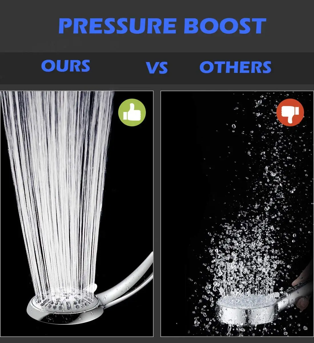 Wassa 9 Spray Settings High Pressure Handheld Shower Head,With 60 Inch