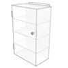 3 Shelf Acrylic Slatwall Display Case Clear Perspex Locking Slatwall Showcase