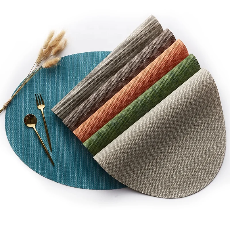 New Colour Arrive Pvc Material Teslin Woven Hot Pressed Washable Oval