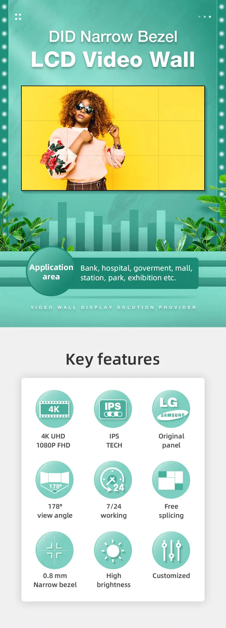 5x5 46 49 55 65 inch controller ultra narrow samsung lcd video wall