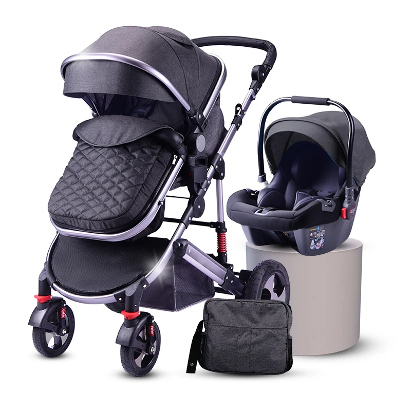 High Baby Stroller With 3 Piece Set For Sitting Lying And For Carry On ...