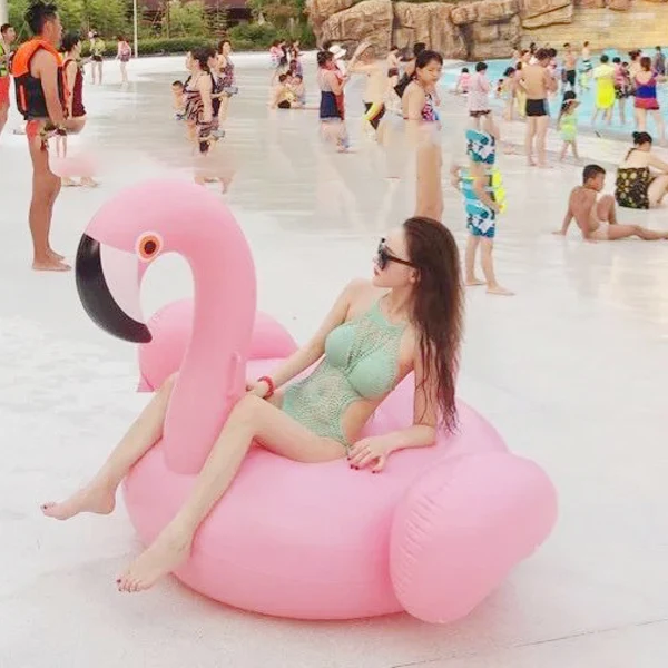 small inflatable flamingo