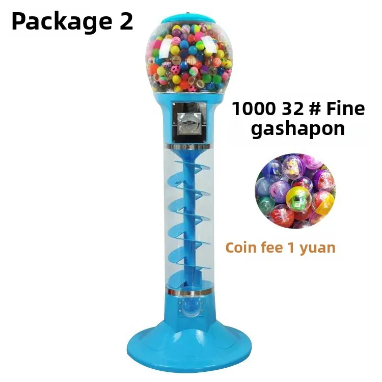 Supermarket Self-Servicing Elastic Ball Capsule Toy 45 Capsule Spiral Machine One Yuan Two Yuan Coin System Metal One Small Shop