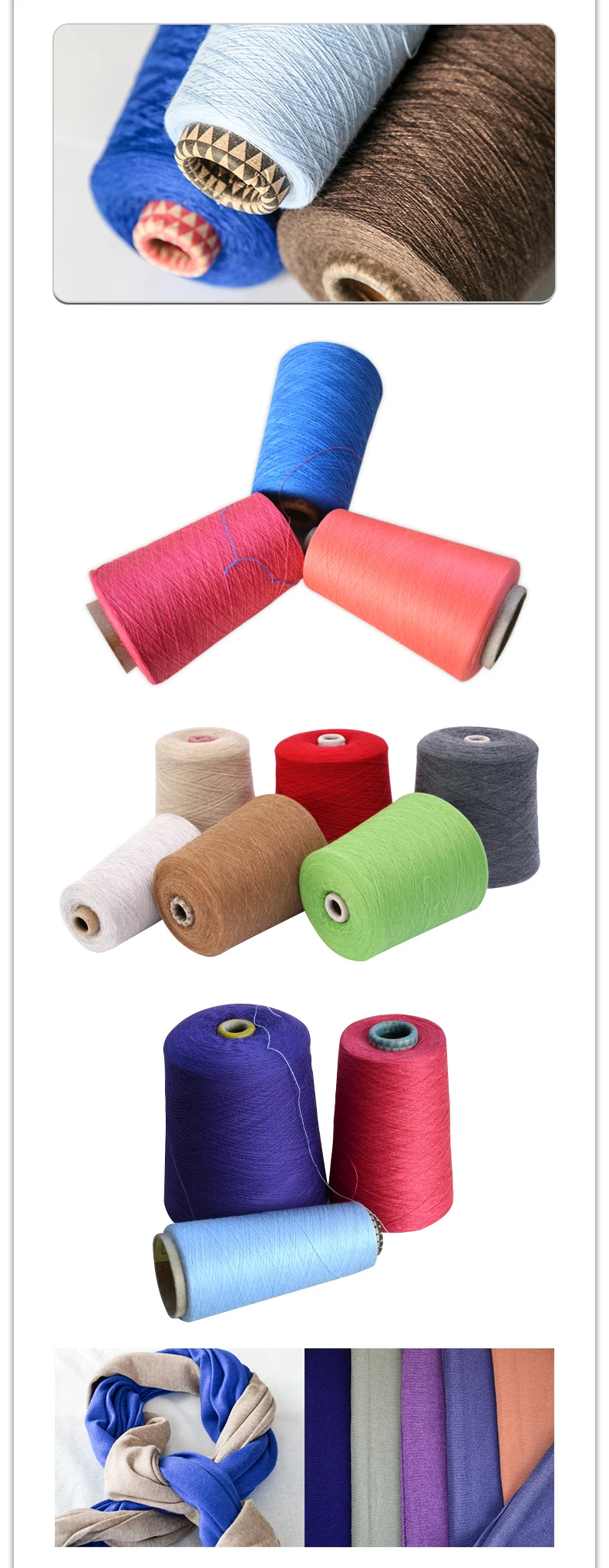 Blended Silk Cashmere Top Dyed Yarn Ring Spun factory wholesale