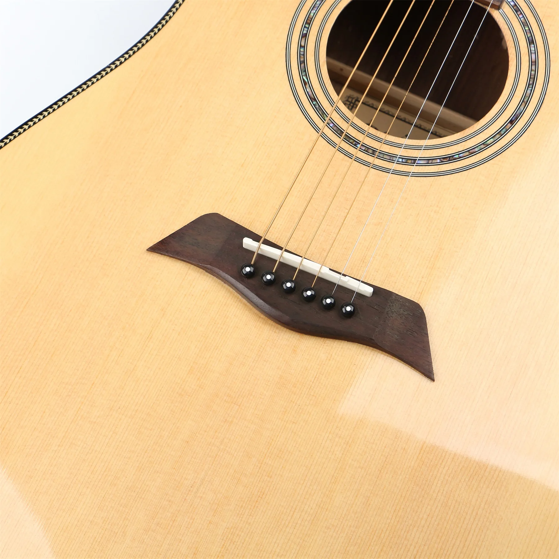 Hot Sale Cheap Price 41''solid Body Inlay Rattan Fingerboard Acoustic