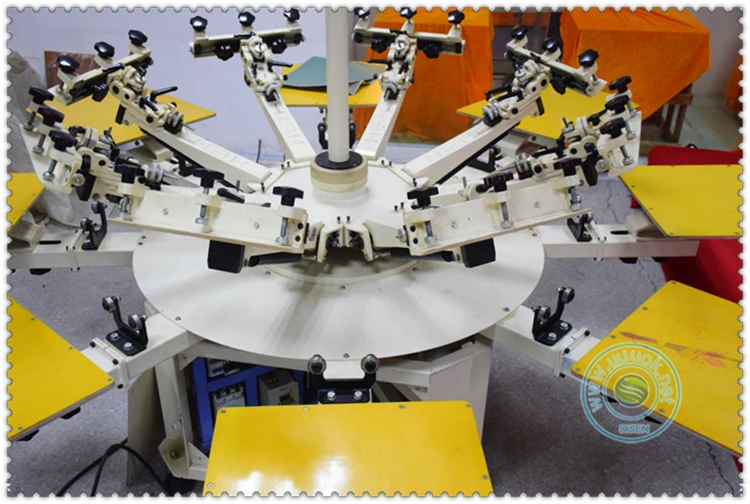 8 Color 8 Station Heavy Duty Textile Nonwoven T Shirt Semi-automatic Screen Printing Machine 