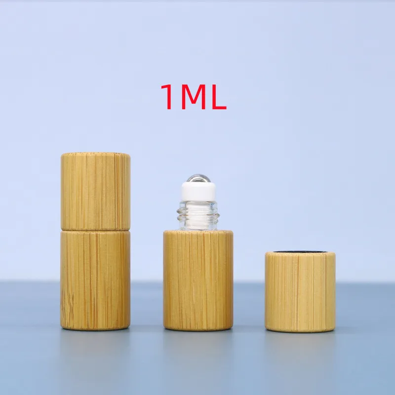 1ml 2ml 3ml 5ml 10ml  refillable bamboo roll on bottle essential oil clear glass roller bottle with bamboo cap H87363bffe8524190ab05441e76cf5721P