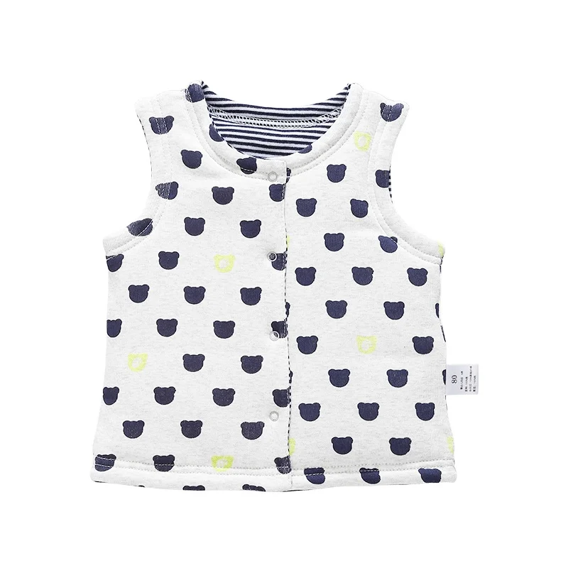 
Warm And Thickened Tank Top Girls Toddle Baby Cartoon Printing Cotton Vest 