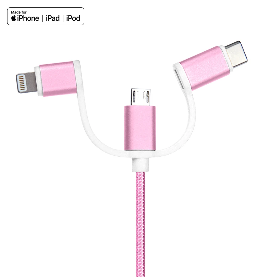 Shenzhen WamaxLink Type C micro Lightning cable charging 3 in 1 usb cable - ANKUX.COM
