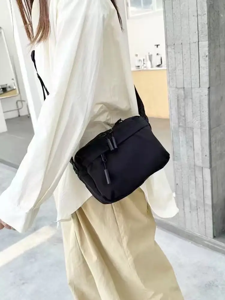 Unisex Japanese-Style New Lightweight Casual Fashion Multi-Pocket Crossbody Bag Waterproof Oxford Cloth Small Square Bag
