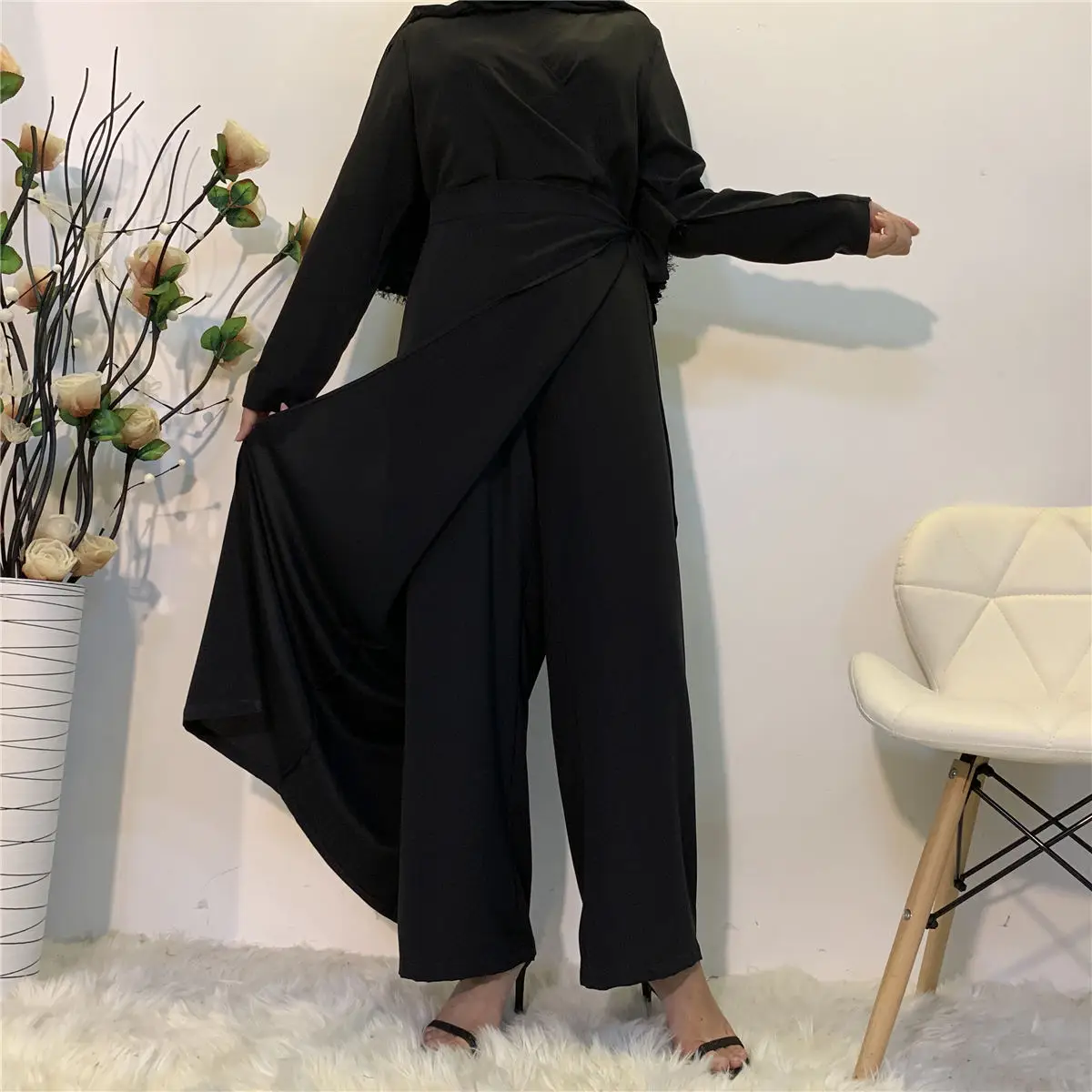 6388# New Arrival Jumpsuit Muslim With Long Sleeve Train Formal Ankle ...