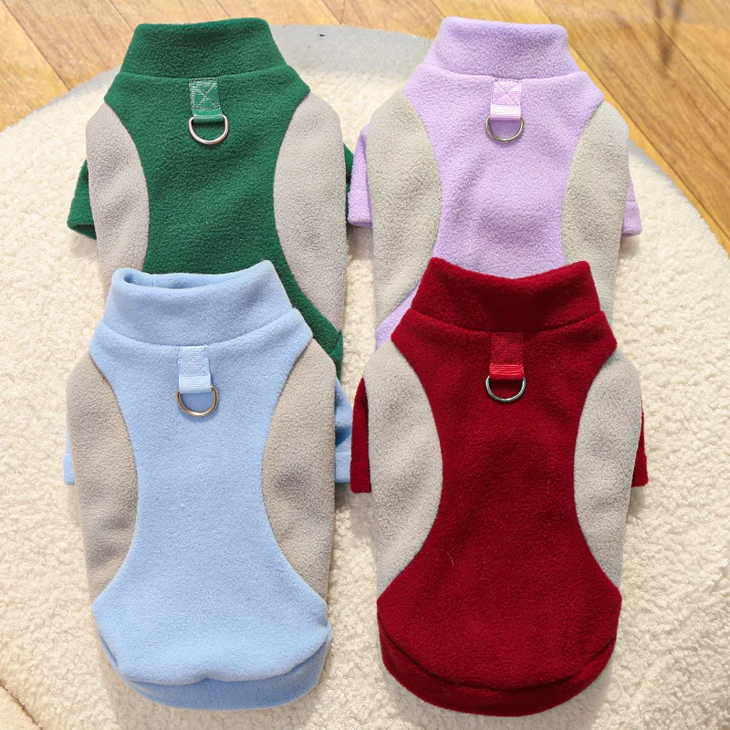 Autumn Winter New Pet Dog Cat Clothing Corgi Sports Base Shirt Fleece-Lined Dog Clothing Cat Supplies Made Polyester Classic
