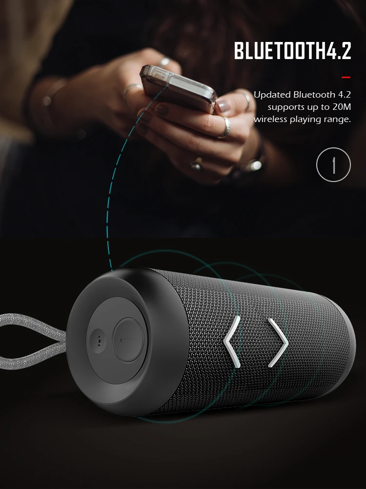 Soomfon Music True Wireless Stereo TWS Portable Speaker Powerful Wireless Charger Round Bluetooth Speaker Table - ANKUX.COM