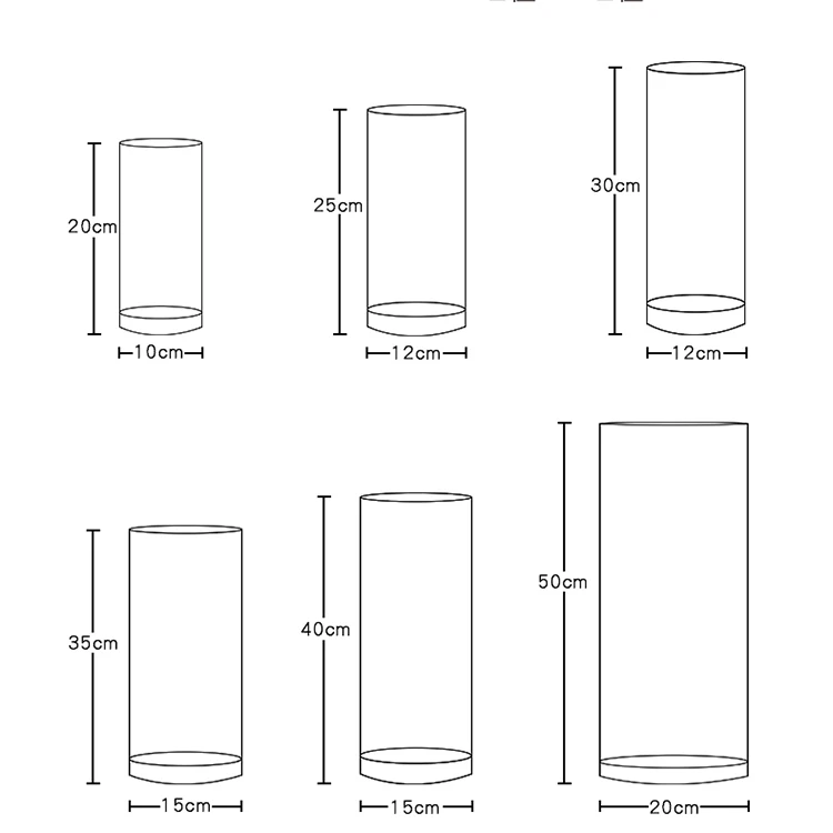 Customized Size Elegant Cylinder Home Decoration Clear Glass Vase Buy