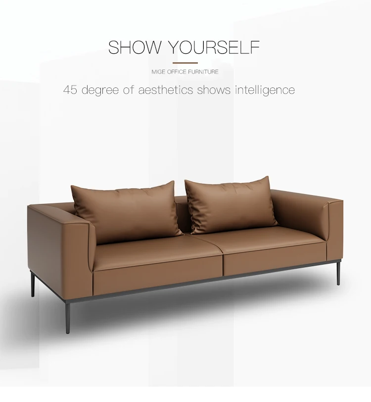 2019 Modern Design guangzhou factory supply Office Living Room modern design leather waiting office sofa set