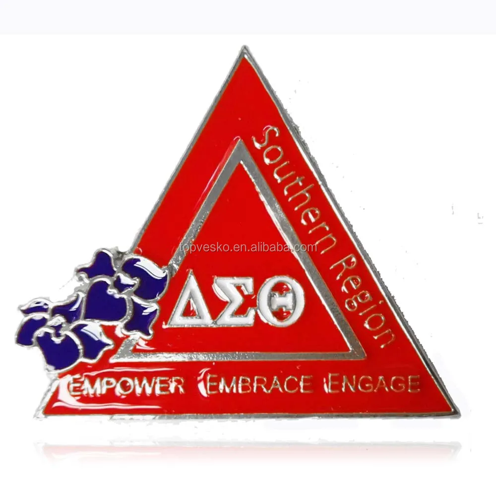 Custom Sorority Delta Sigma The Letter Brooch Dst Triangle Shape Pearl ...