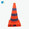 USB LED light flexible collapsible road sign traffic cone with reflective tape