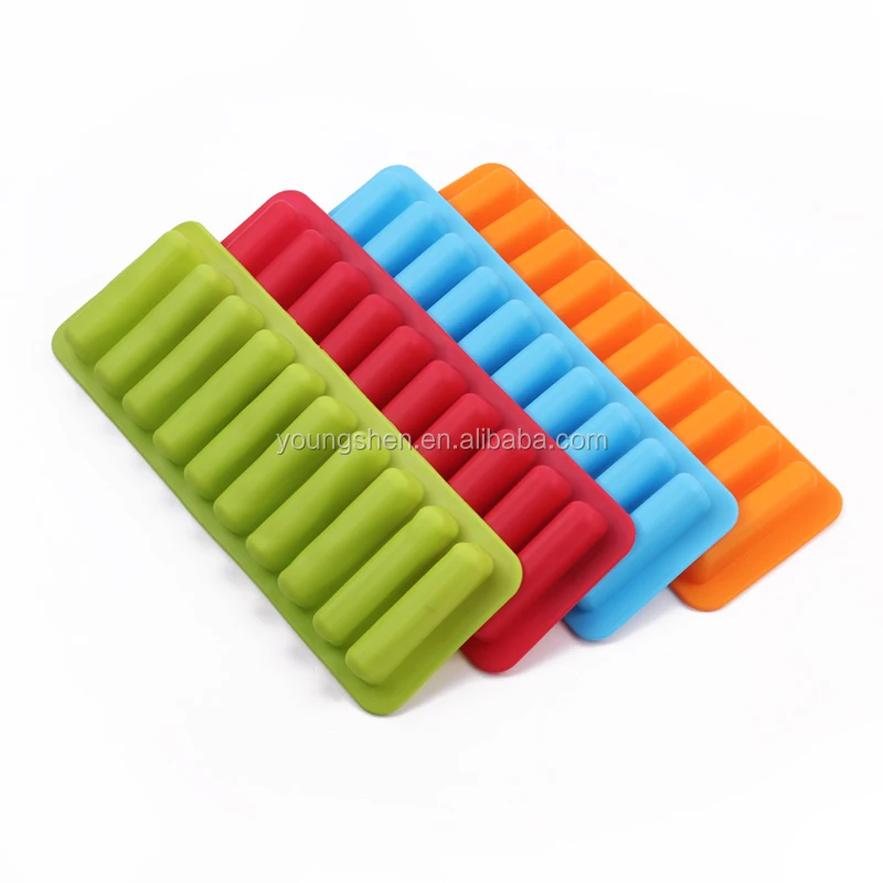 Food Grade Silicone 10-Cavity Silicone Strap Shaped Ice Cube Tray Mold Mould Fits For Water Bottle Cream Markers Tools