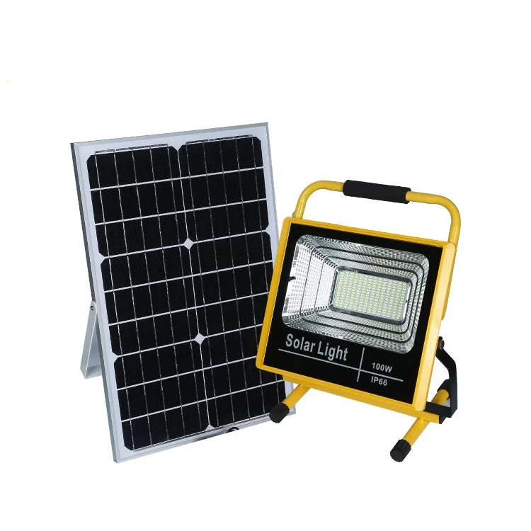 High brightness outdoor lighting fixtures ip66 abs 100watt solar led flood lamp