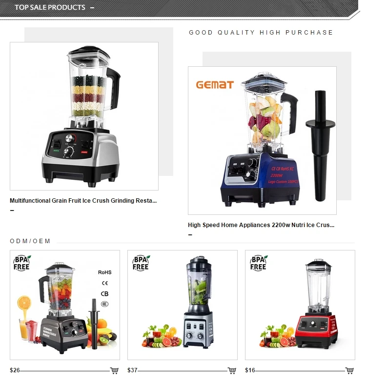 Touch Screen High Performance Nutrimix Licuadora Heavy Duty 2000w Digital Ice Kitchen Commercial Mixer Machine Blenders Juicers