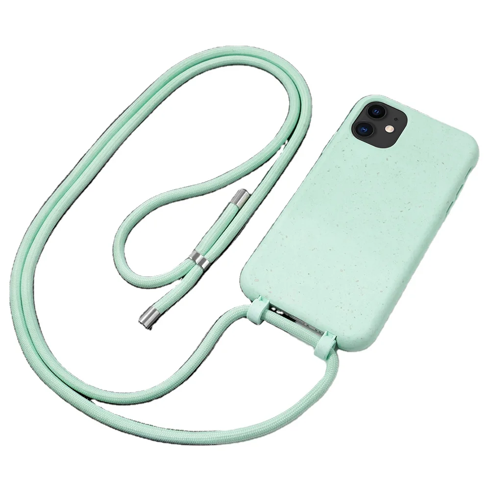 

Custom Biodegradable Detachable Necklace Cell Phone Cases Straws With Compostable PLA PBAT For Iphone 12