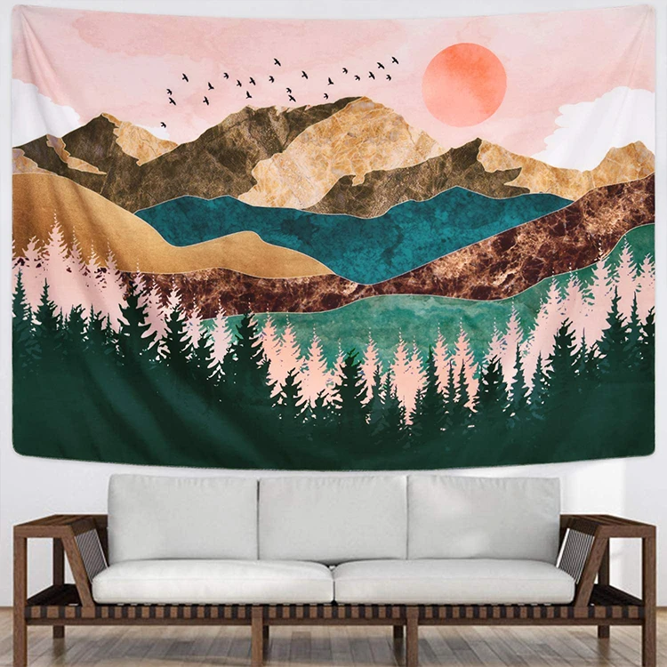 Zen Spa Flower Beach Tapestry Wall Hanging Blanket for Living Room Bedroom Dorm 
