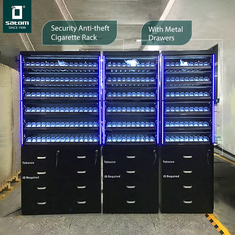 tobacco drawers Under Counter Cigarette Tobacco Pusher Shelves Gantry Gondola Wood Tobacco  Fixtures Drawer Sales Cigarette Display Cabinet