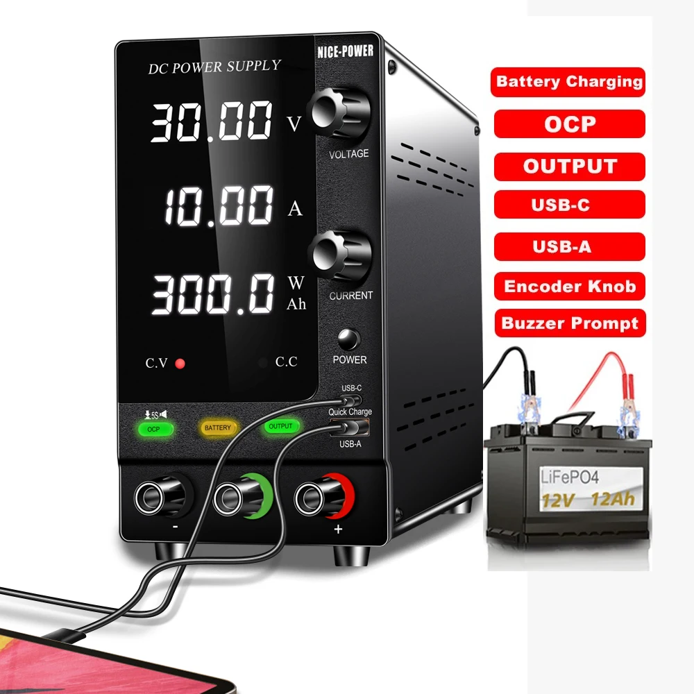 Amazon.co.jp: RUZIZAO 超小型 安定化電源0~30V 0~10A 150W 定電力 3桁