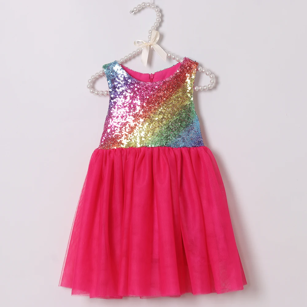 Little Girls Sequin Tutu Dress Party Toddlers Princess Ball Gown