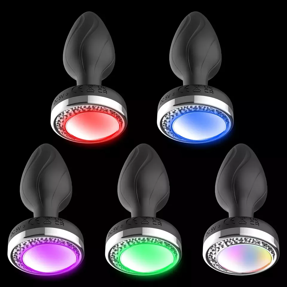 Dkk Vibrating Silicone Anal Toys Remote Control Led Anal Vibrator 10 Flashing Butt Plug Electric 