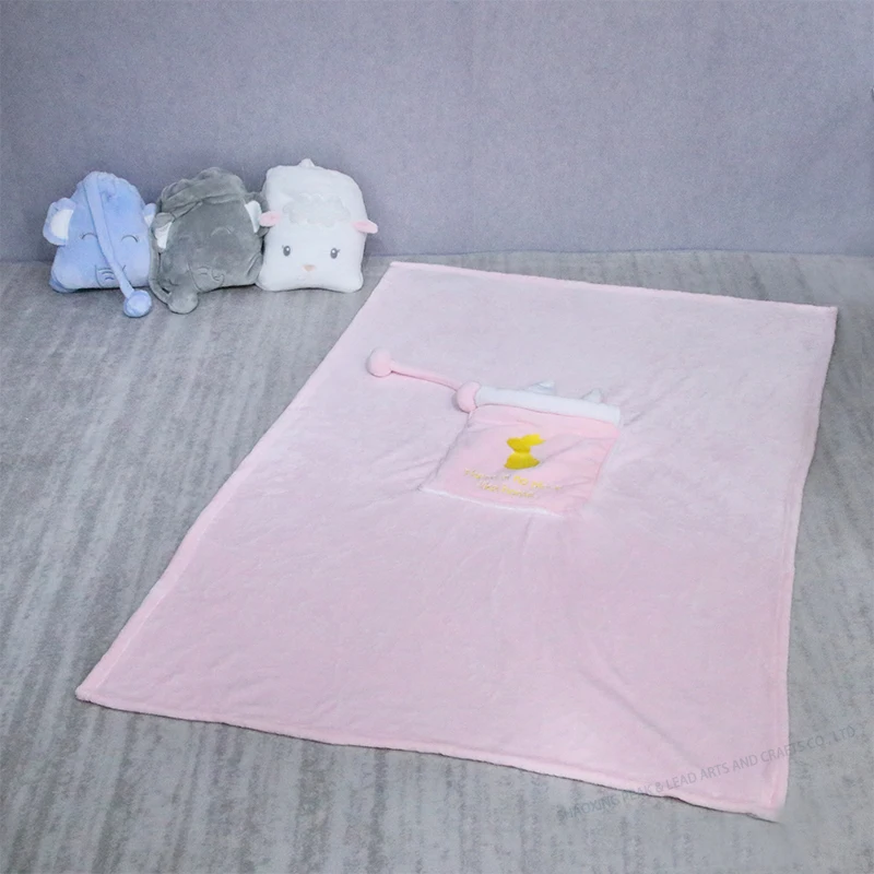Baby Blanket In Bag Factory Custom 100 Polyester Soft Portable 2way