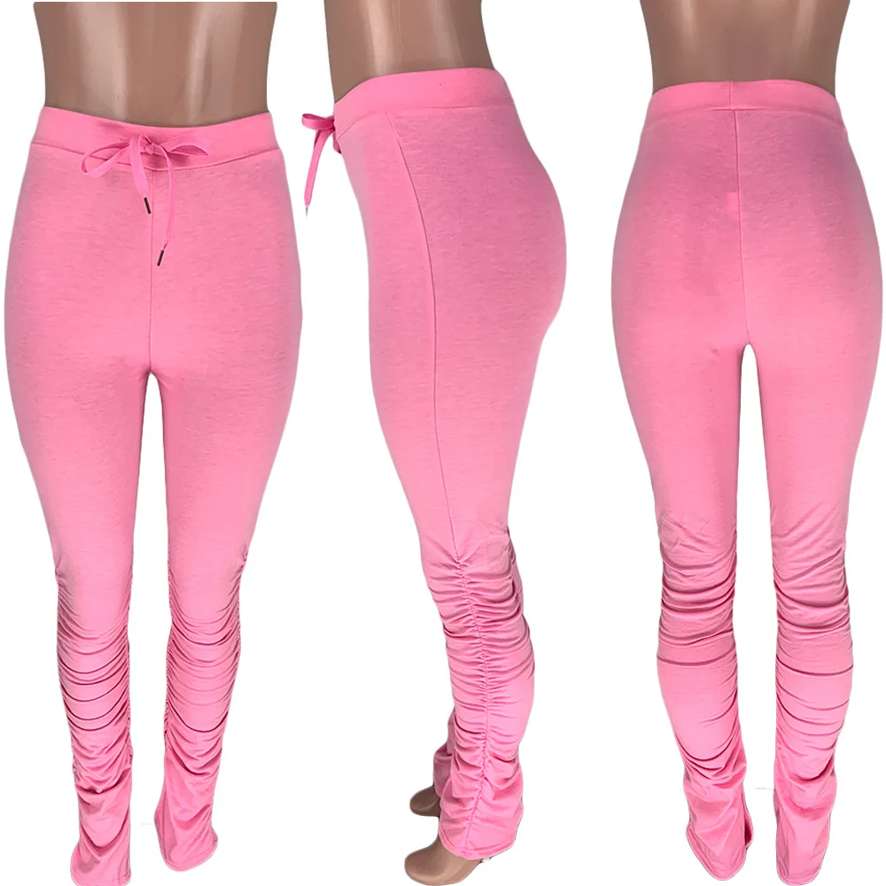 light pink stacked pants