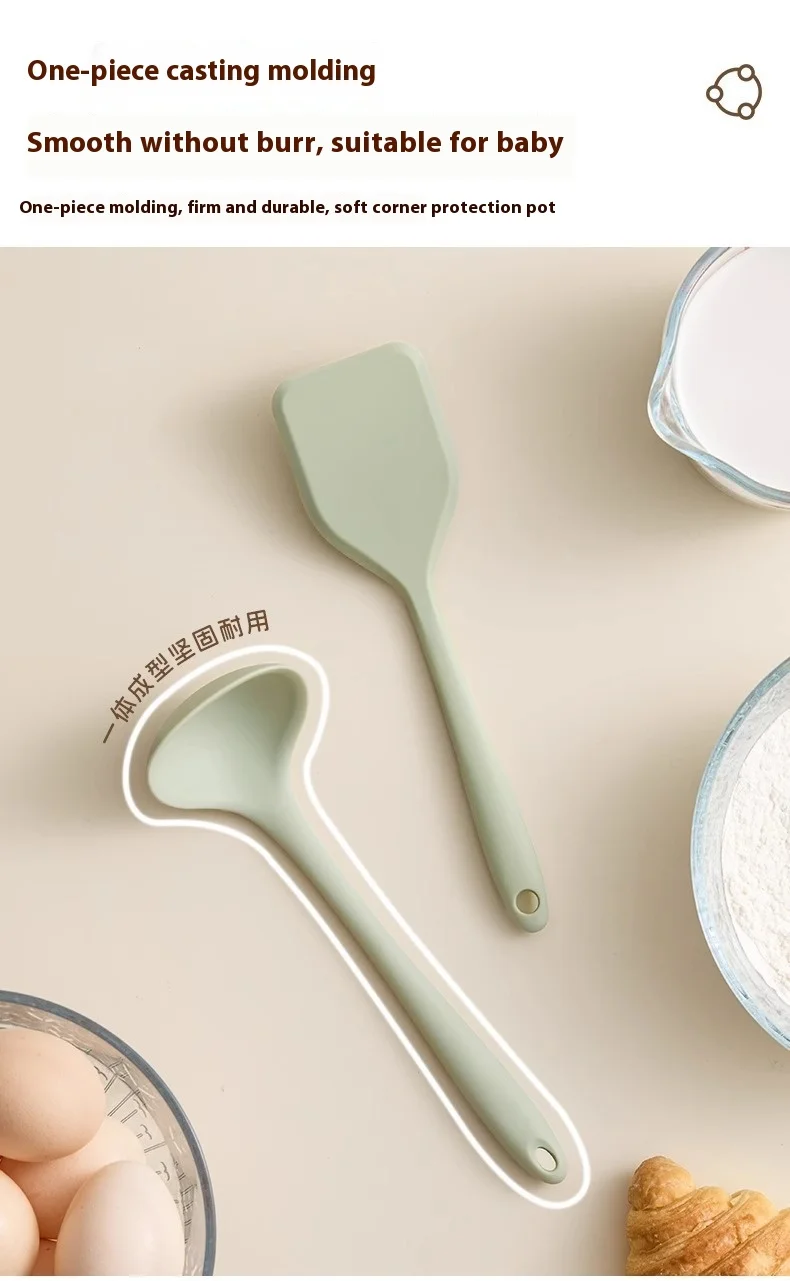 product mini non stick silicone spatula small size kitchenware cooking serving tool for baby food supplements and household soup spoon-3