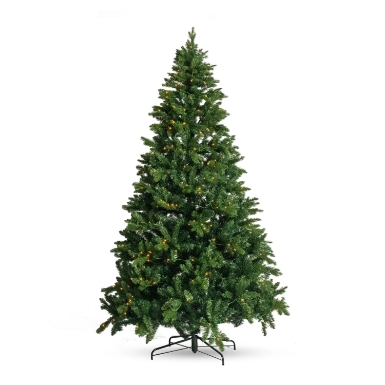 Wholesale Price 7.5FT Indoor Christmas Holiday Decoration Artificial Foldable Stand Christmas Tree with 450 LED Lights