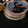 Fashion American Canada Mexico hiphop jewelry Photo Heart Medallions iced out Photo frame Cubic Zircon Necklace & Pendant