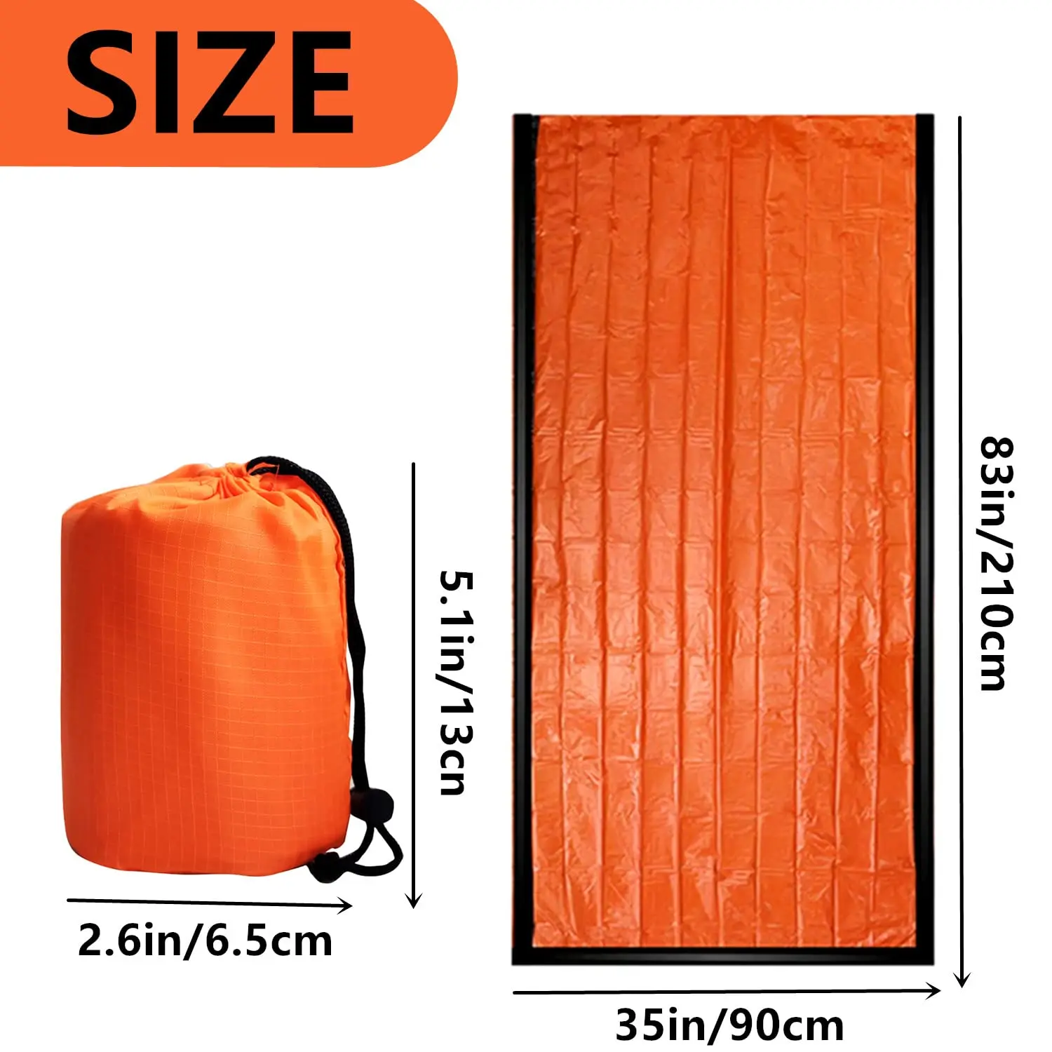 Kongbo Pe Emergency Sleeping Bag Survival Thermal Bivvy Sack Use As