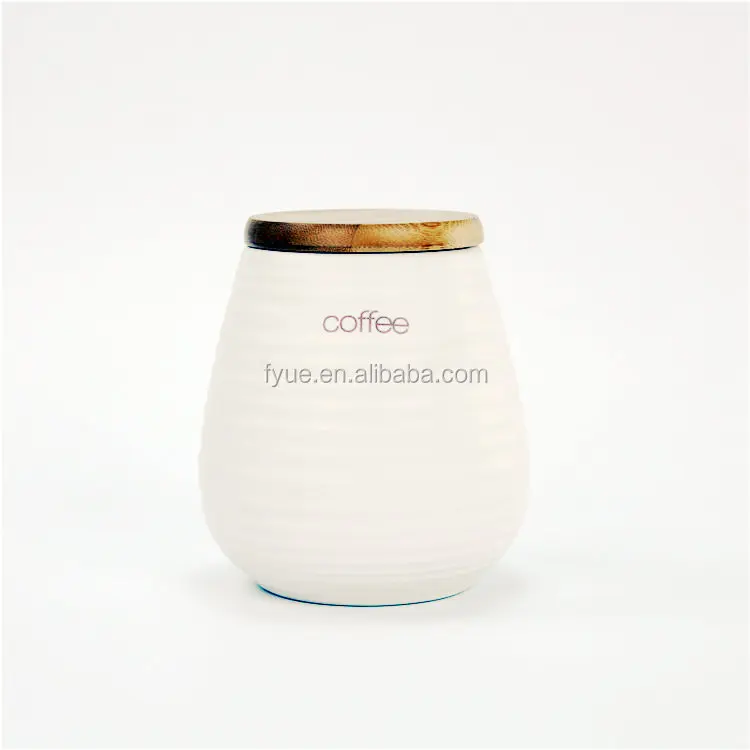 OEM Widely Used Customized White Ceramic Porcelain Kitchen Food Canisters for Tea Coffee Sugar factory