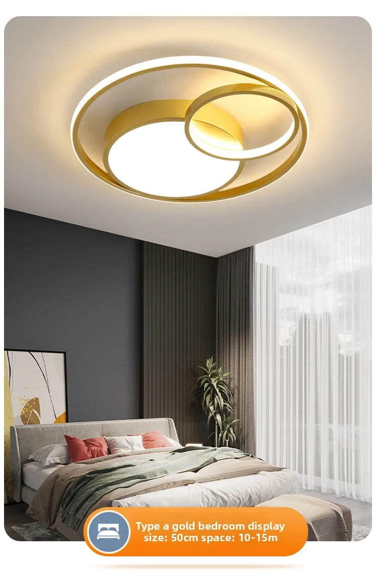 3CCT Black Gold Round Square Modern Chandelier Led Pendant Ceiling Lamp for Bedroom factory